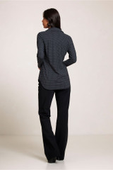 Giethoorn cravat blouse - dark blue/black - 80024