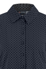 Giethoorn cravat blouse - dark blue/black - 80024