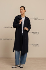 Laurine bonded trenchcoat - dark blue - 12478