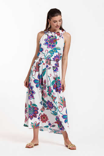 Bella flower dress offwhite dark pink Studio Anneloes Officiele Webshop Shop Online