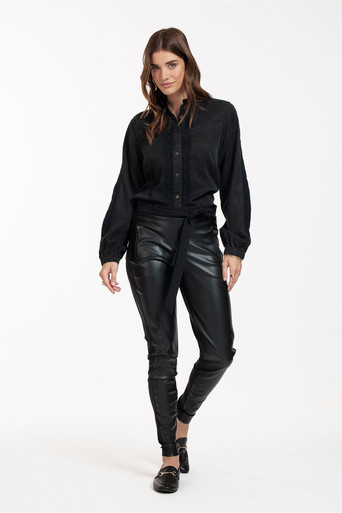 Studio Anneloes Margot leather trousers - black - 11925