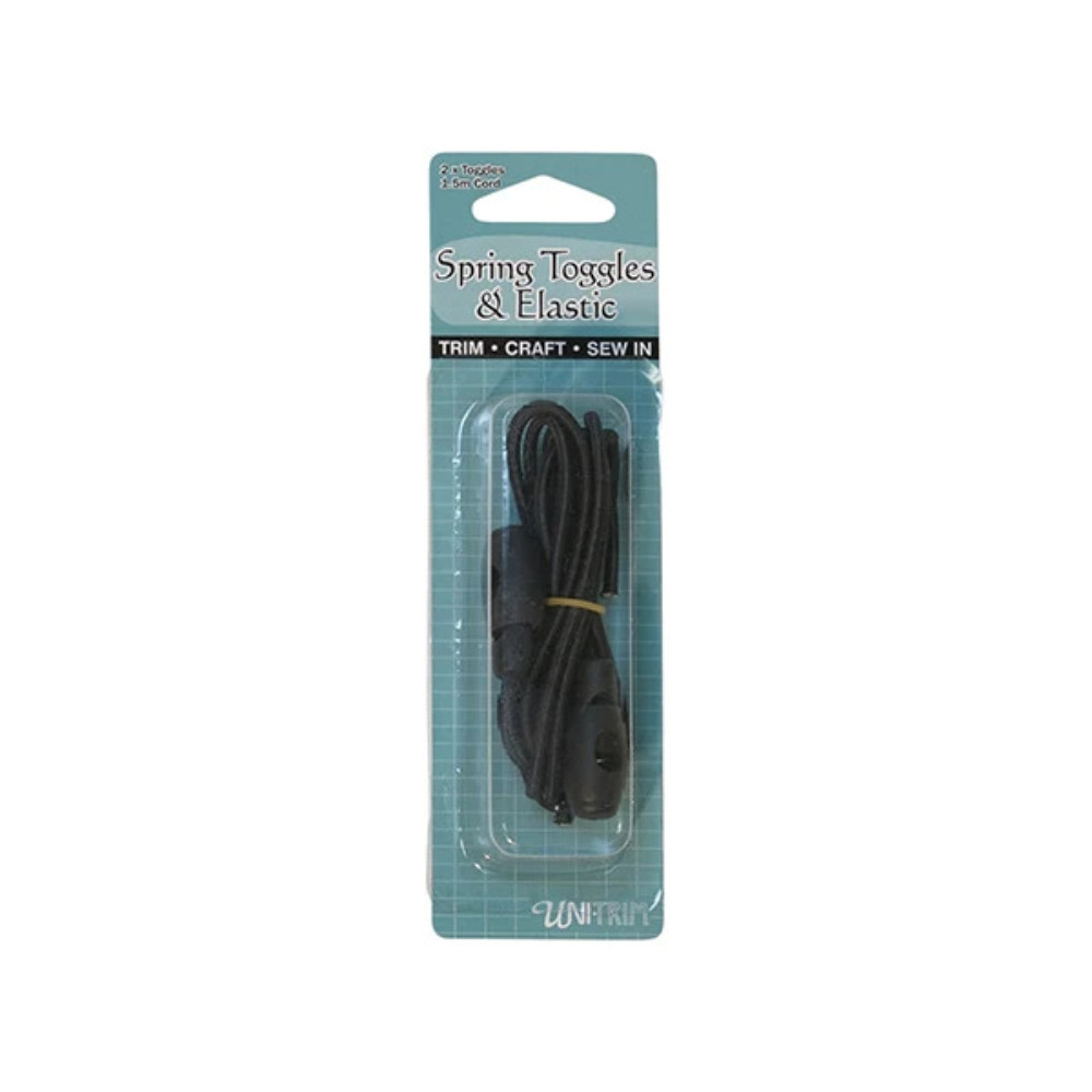 Uni-Trim Spring Toggles and Elastic - Black