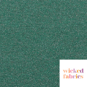 Cotton Elastane Ribbing in Glitter "Green" 240GSM | OEKO-TEX 100 | European - 10CM Cotton Elastane Ribbing in Glitter "Green" 240GSM | OEKO-TEX 100 | European - 10CM
