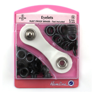 Hemline Eyelets 8.7MM Onyx Starter Kit (24pcs) Hemline Eyelets 8.7MM Onyx Starter Kit (24pcs)