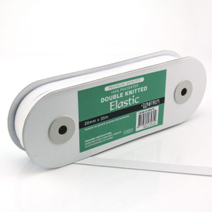 Uni-Trim 20mm Premium Double Knitted Elastic in White - 5M Pack Uni-Trim 20mm Premium Double Knitted Elastic in White - 5M Pack