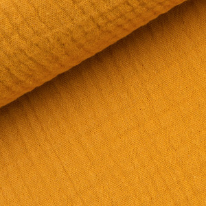 100% Cotton Double Gauze Woven - Mustard | 140GSM | OEKO-TEX 100 | Sustainable and Eco Friendly Fabric - 50CM x WOF 100% Cotton Double Gauze Woven - Mustard | 140GSM | OEKO-TEX 100 | Sustainable and Eco Friendly Fabric - 50CM x WOF