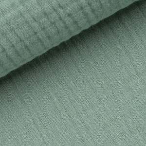 100% Cotton Double Gauze Woven - Sage Green | 140GSM | OEKO-TEX 100 | Sustainable and Eco Friendly Fabric - 50CM x WOF 100% Cotton Double Gauze Woven - Sage Green | 140GSM | OEKO-TEX 100 | Sustainable and Eco Friendly Fabric - 50CM x WOF