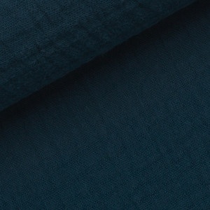 100% Cotton Double Gauze Woven - Oxford Blue | 140GSM | OEKO-TEX 100 | Sustainable and Eco Friendly Fabric - 50CM x WOF 100% Cotton Double Gauze Woven - Oxford Blue | 140GSM | OEKO-TEX 100 | Sustainable and Eco Friendly Fabric - 50CM x WOF