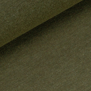 95% Cotton 5% Elastane Fleecy Brushed Sweater Knit in Melange - Khaki Olive Green | 240GSM | OEKO-TEX 100 | Sustainable and Eco Friendly Knit Fabric - 50CM x WOF 95% Cotton 5% Elastane Fleecy Brushed Sweater Knit in Melange - Khaki Olive Green | 240GSM | OEKO-TEX 100 | Sustainable and Eco Friendly Knit Fabric - 50CM x WOF