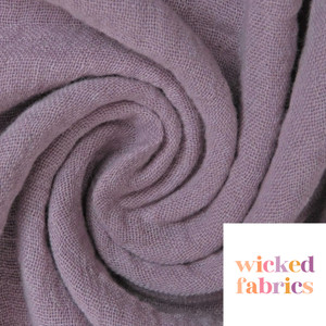 100% Cotton Double Gauze in "Mauve Purple" 140GSM | OEKO-TEX® 100 | European - 50CM 100% Cotton Double Gauze in "Mauve Purple" 140GSM | OEKO-TEX® 100 | European - 50CM