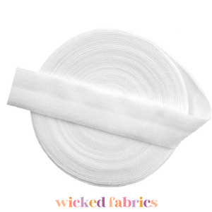 15mm (5/8") Solid Matte Fold Over Elastic - White | FOE - 5M Pack 15mm (5/8") Solid Matte Fold Over Elastic - White | FOE - 5M Pack