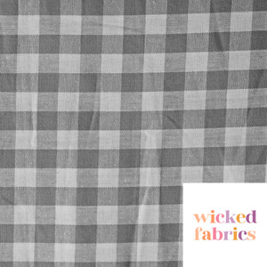 100% Cotton Gingham Checks 10MM in "Grey and White" 120GSM | OEKO-TEX® 100 | European - 50CM 100% Cotton Gingham Checks 10MM in "Grey and White" 120GSM | OEKO-TEX® 100 | European - 50CM