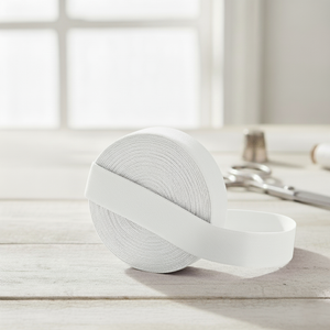 20mm (3/4") Solid Matte Fold Over Elastic - White | FOE - 5M Pack