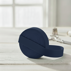 20mm (3/4") Solid Matte Fold Over Elastic - Dark Navy | FOE - 5M Pack
