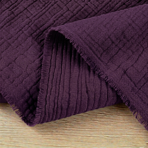 100% Cotton Double Gauze Woven - Currant Purple | 140GSM | OEKO-TEX 100 | Sustainable and Eco Friendly Fabric - 50CM x WOF