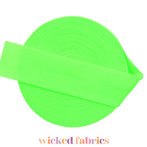 20mm (3/4") Solid Matte Fold Over Elastic - Neon Green | FOE - 5M Pack 20mm (3/4") Solid Matte Fold Over Elastic - Neon Green | FOE - 5M Pack