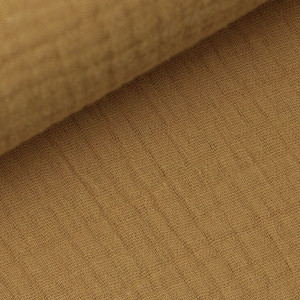 100% Cotton Double Gauze Woven - Light Ochre | 140GSM | OEKO-TEX 100 | Sustainable and Eco Friendly Fabric - 50CM x WOF