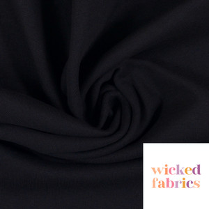 Ribbing - Black | Australian | 240GSM | Solid - 10CM Ribbing - Black | Australian | 240GSM | Solid - 10CM
