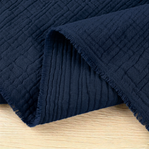 100% Cotton Double Gauze in "Navy Blue" 140GSM | OEKO-TEX® 100 | European - 50CM