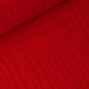 100% Cotton Double Gauze Woven - Red | 130GSM | OEKO-TEX 100 | Sustainable and Eco Friendly Fabric - 50CM x WOF 100% Cotton Double Gauze Woven - Red | 130GSM | OEKO-TEX 100 | Sustainable and Eco Friendly Fabric - 50CM x WOF