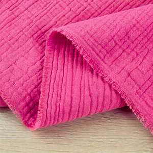100% Cotton Double Gauze Woven - Carnation Pink | 140GSM | OEKO-TEX 100 | Sustainable and Eco Friendly Fabric - 50CM x WOF