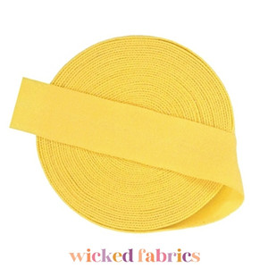 15mm (5/8") Solid Matte Fold Over Elastic - Sunflower Yellow | FOE - 5M Pack 15mm (5/8") Solid Matte Fold Over Elastic - Sunflower Yellow | FOE - 5M Pack