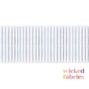 38mm Ribbed Non Roll Elastic in White - 5M Pack 38mm Ribbed Non Roll Elastic in White - 5M Pack