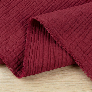 100% Cotton Double Gauze Woven - Garnet Red | 140GSM | OEKO-TEX 100 | Sustainable and Eco Friendly Fabric - 50CM x WOF