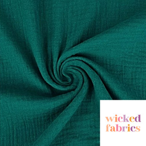 100% Cotton Double Gauze Woven - Teal Green | 130GSM| OEKO-TEX 100 | Made in Europe | Sustainable and Eco Friendly Fabric - 50CM x WOF 100% Cotton Double Gauze Woven - Teal Green | 130GSM| OEKO-TEX 100 | Made in Europe | Sustainable and Eco Friendly Fabric - 50CM x WOF