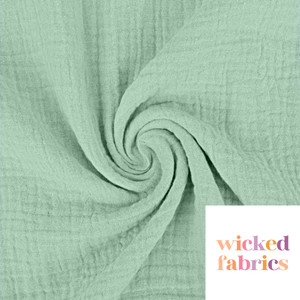 100% Cotton Double Gauze Woven - Avocado Green | 130GSM| OEKO-TEX 100 | Made in Europe | Sustainable and Eco Friendly Fabric - 50CM x WOF 100% Cotton Double Gauze Woven - Avocado Green | 130GSM| OEKO-TEX 100 | Made in Europe | Sustainable and Eco Friendly Fabric - 50CM x WOF