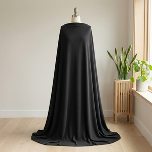 Milano Ponte 70% Viscose 25% Nylon 5% Elastane Double Knit Jersey  - Black | 320GSM | Sustainable and Ethically Sourced Knit Fabric - 50CM x WOF