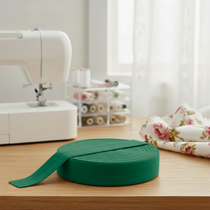 15mm (5/8") Solid Matte Fold Over Elastic - Light Bottle Green | FOE - 5M Pack