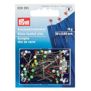 Prym Glass Head Pins Assorted Colours 0.60x30MM -10G Pack Prym Glass Head Pins Assorted Colours 0.60x30MM -10G Pack