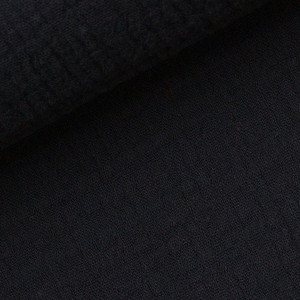 100% Cotton Double Gauze Woven - Black | 130GSM | OEKO-TEX 100 | Sustainable and Eco Friendly Fabric - 140CM END OF BOLT 100% Cotton Double Gauze Woven - Black | 130GSM | OEKO-TEX 100 | Sustainable and Eco Friendly Fabric - 140CM END OF BOLT