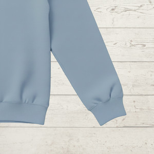 95% Cotton 5% Elastane Ribbing in Dusty Blue | 240GSM | OEKO-TEX 100 | Solid | Sustainable and Eco Friendly Knit Fabric - 10CM x WOF