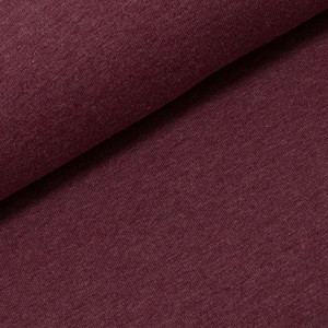 95% Cotton 5% Elastane French Terry Melange - Maroon | 240GSM | OEKO-TEX 100 | Sustainable and Eco Friendly European Knit Fabric - 98CM END OF BOLT