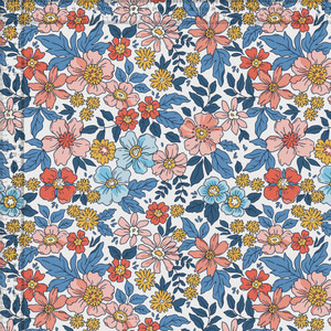 95% Bamboo 5% Elastane Jersey - Vintage Flowers #4 | 200GSM | OEKO-TEX 100 | Sustainable and Eco Friendly Knit Fabric - 50CM x WOF