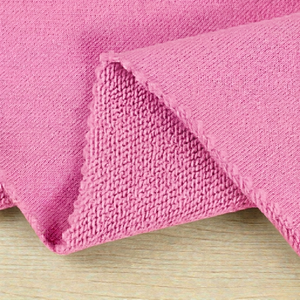 Cotton Elastane French Terry - Cherry Blossom Pink | 240GSM | OEKO-TEX 100 | Solid | Sustainable and Eco Friendly Knit Fabric - 50CM x WOF
