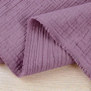 100% Cotton Double Gauze in "Mauve Purple" 140GSM | OEKO-TEX® 100 | European - 105CM END OF BOLT