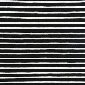 7mm Black 3mm White Combo Yarn Dyed Stripe Jersey | 220GSM | OEKO-TEX 100 - 50CM x WOF