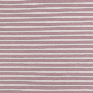 7mm Old Rose 3mm White Combo Yarn Dyed Stripe Jersey | 220GSM | OEKO-TEX 100 - 50CM x WOF