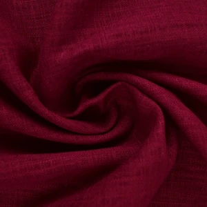 80% Linen 20% Viscose Woven - Crimson Red | 200GSM | OEKO-TEX 100 | Solid | Sustainable and Eco Friendly Fabric - 144CM END OF BOLT