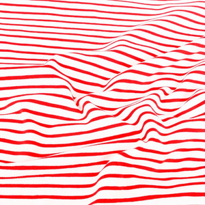 3mm Red 7mm White 95% Cotton 5% Elastane Yarn Dyed Stripe Jersey | 220GSM | OEKO-TEX 100 | Sustainable and Eco Friendly Knit Fabric - 105CM END OF BOLT