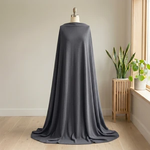 Milano Ponte 70% Viscose 25% Nylon 5% Elastane Double Knit Jersey  - Pewter Grey | 320GSM | Sustainable and Ethically Sourced Knit Fabric - 50CM x WOF