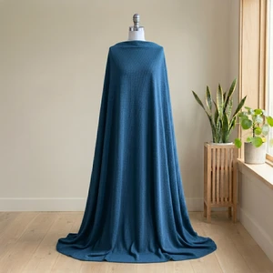 Milano Ponte 70% Viscose 25% Nylon 5% Elastane Double Knit Jersey  - Petrol Blue | 320GSM | Sustainable and Ethically Sourced Knit Fabric - 50CM x WOF
