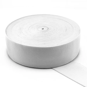 Premium Double Knitted Elastic 38MM - White - 3.3 METRES - END OF ROLL