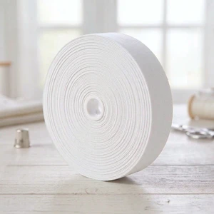 38mm Premium Woven Elastic in White - 5M Pack