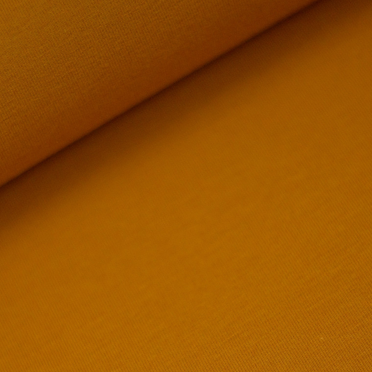 Fleecy Brushed Sweater Knit - Mustard Ochre | 240GSM | OEKO-TEX 100 | Solid | European | Sustainable and Eco Friendly Knit Fabric  - 50CM x WOF