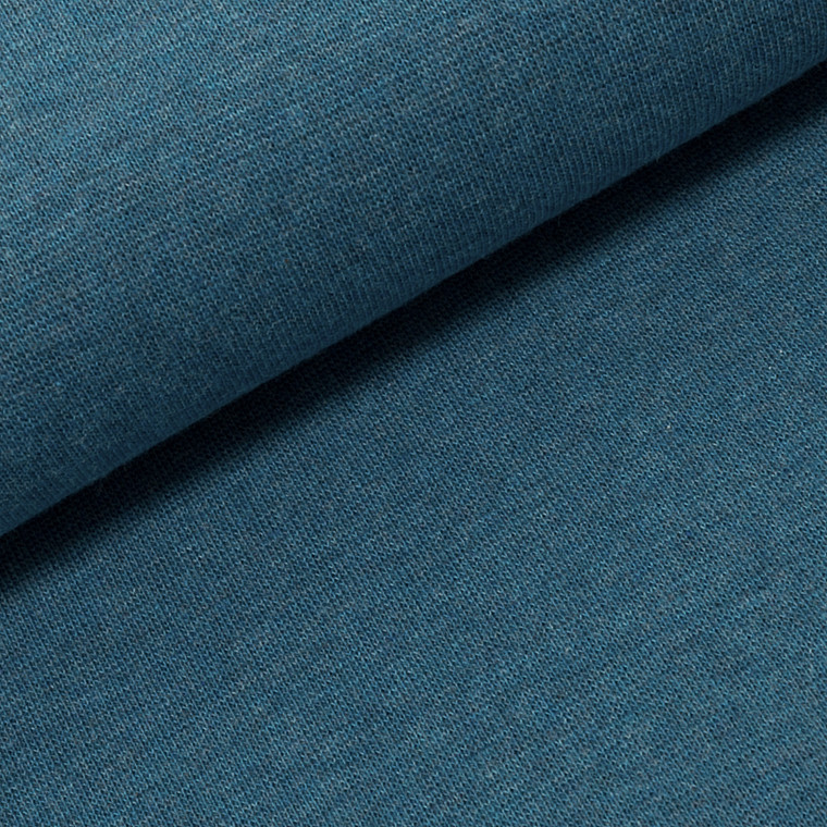 95% Cotton 5% Elastane Melange Ribbing in Petrol | 240GSM | OEKO-TEX 100 - 10CM x WOF