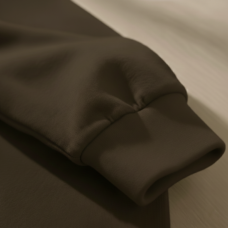 Cotton Elastane Ribbing in Brown | 240GSM | OEKO-TEX 100 | Solid - 10CM x WOF